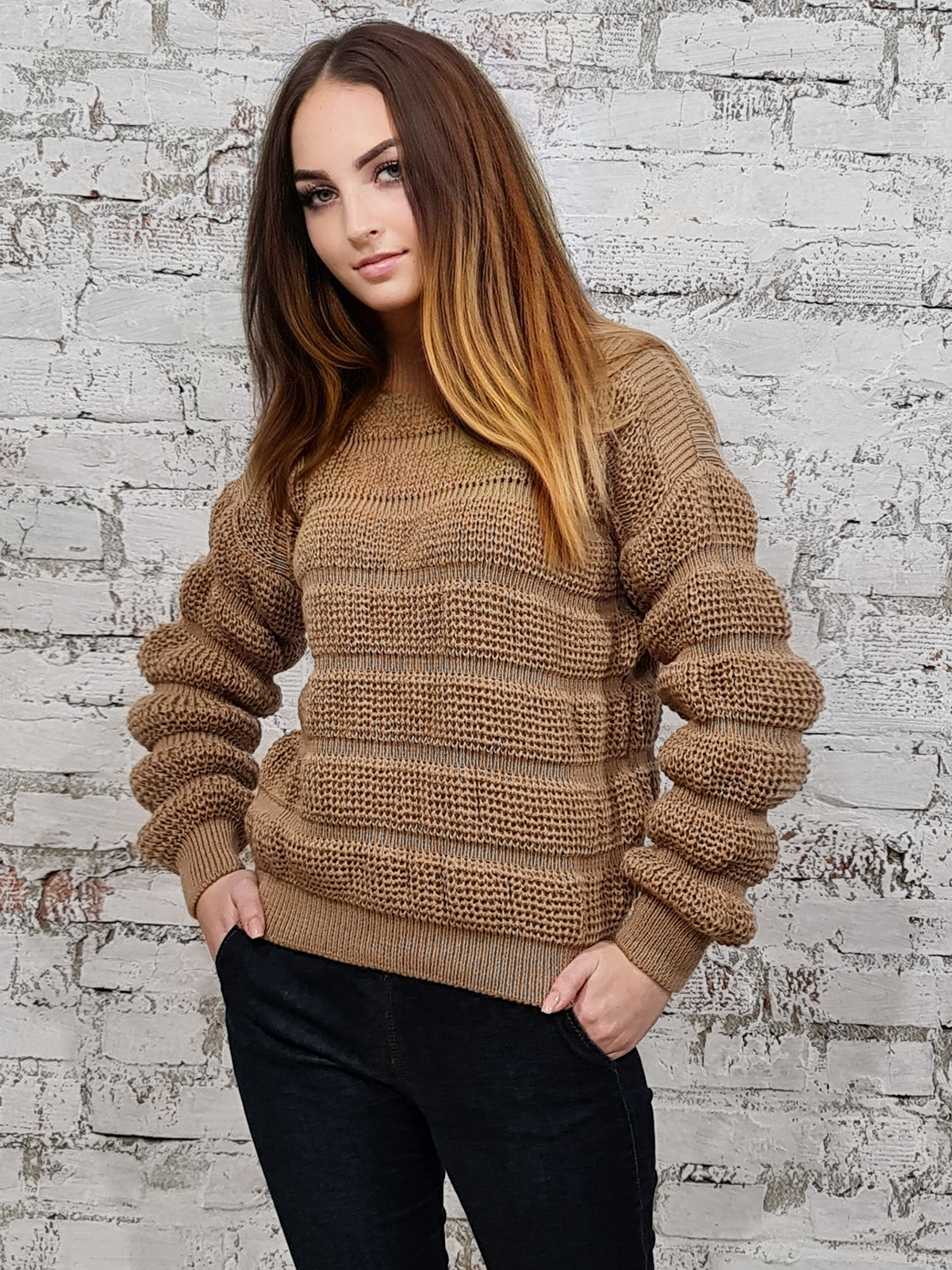 Джемпер 50536колір карамельний