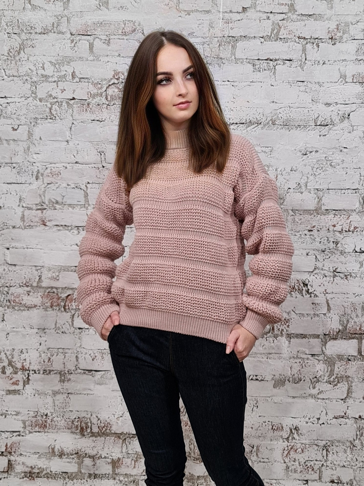 Джемпер 50536колір світлий пудровий