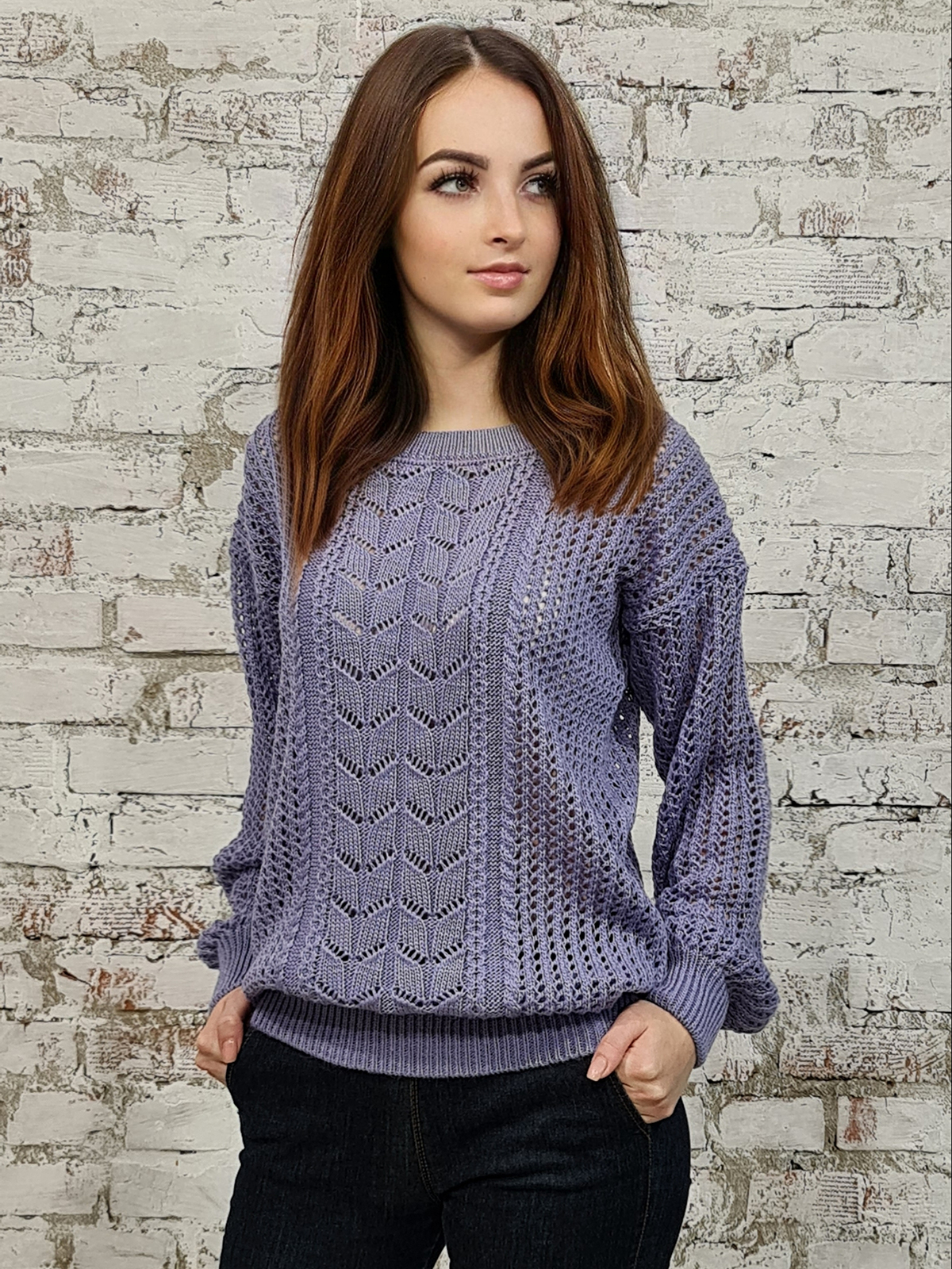 Джемпер 50557 цвет Лиловый
