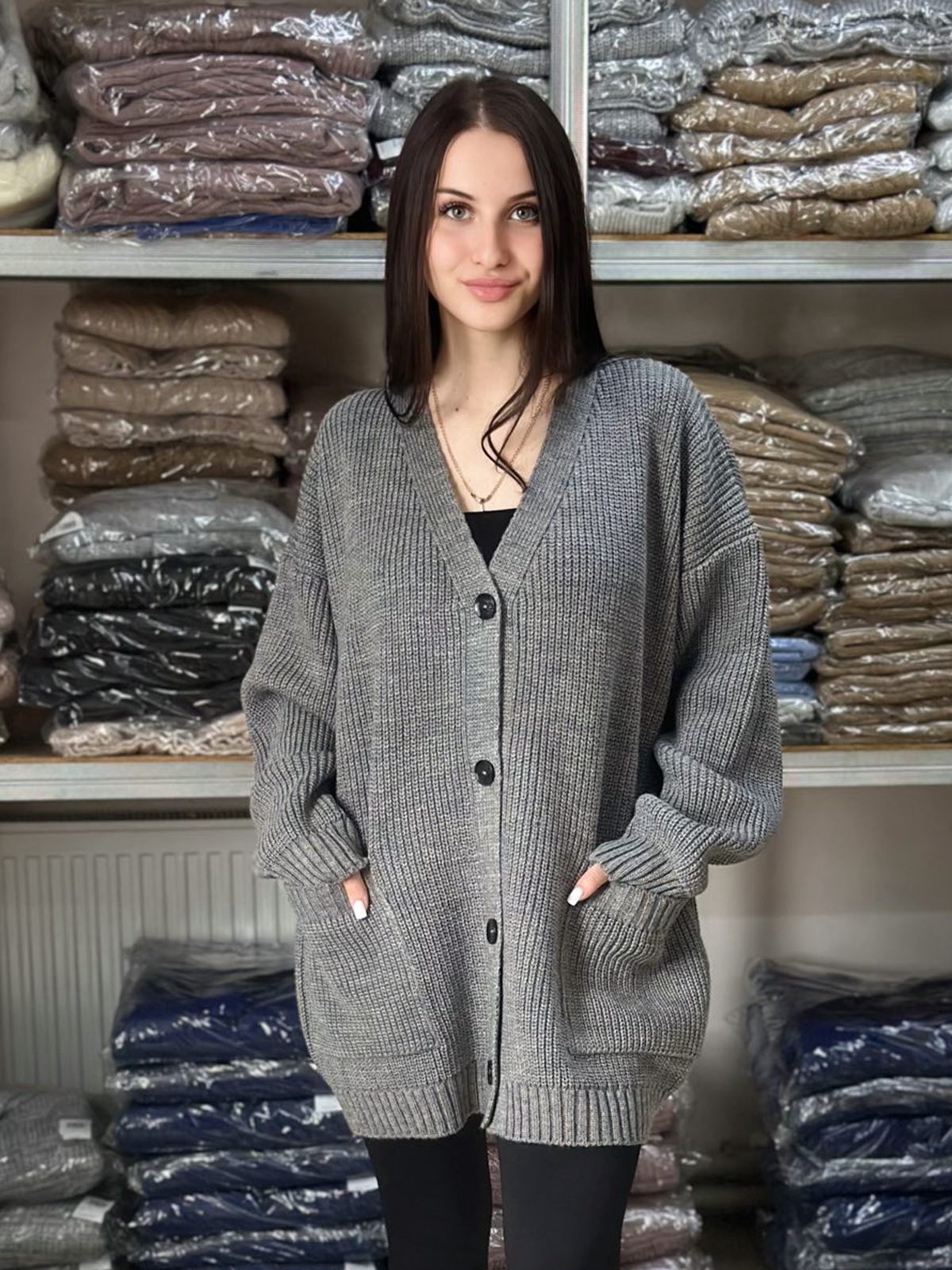 КАРДИГАН 7048 СІРИЙ
