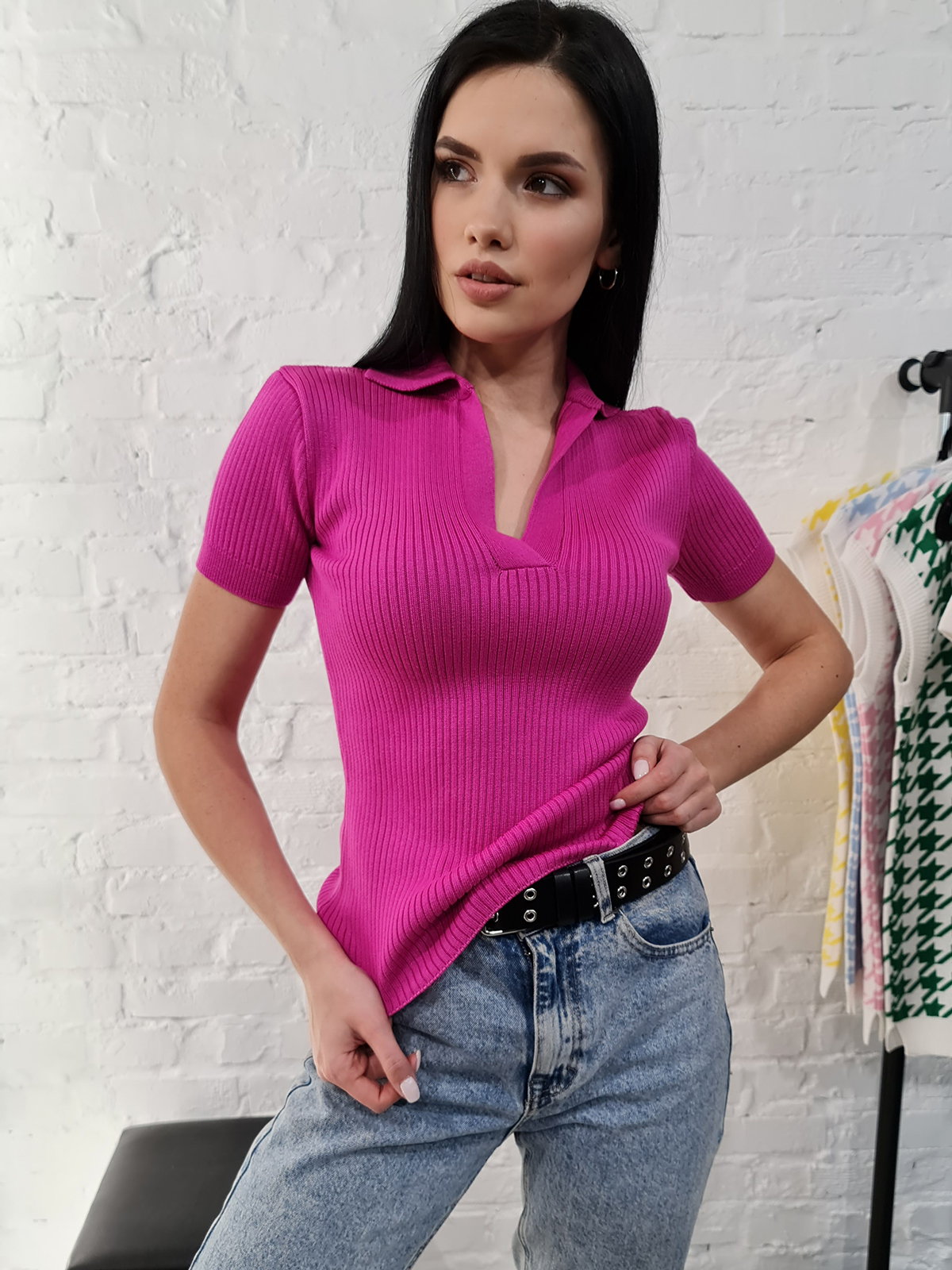 Поло 12574-1 цвет Фуксия